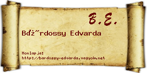 Bárdossy Edvarda névjegykártya